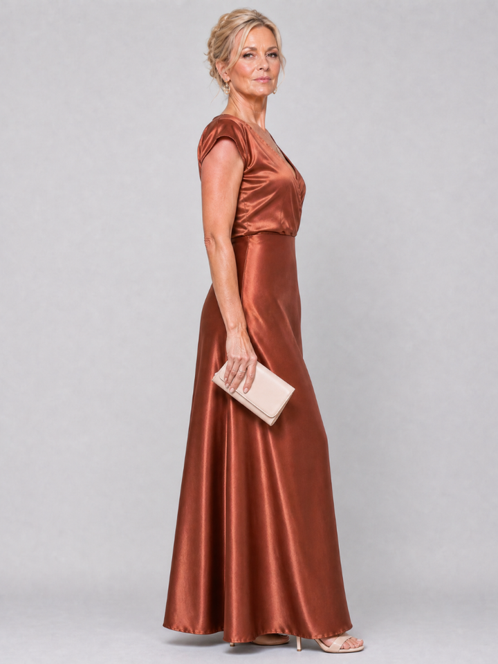 Hazel | Cap Sleeve Wrap Maxi Dress