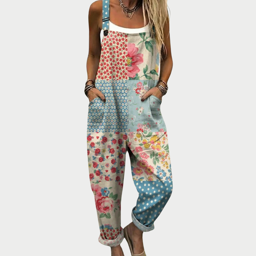Sophia | Multicolor Print Overalls
