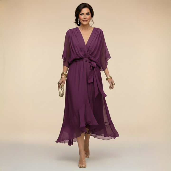 Kendyl | Sandra Chiffon V-Neck Dress