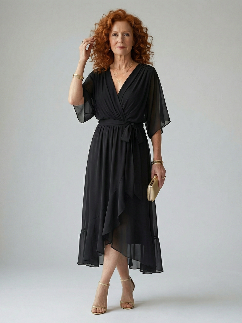 Alanna | Light Drape Midi Dress