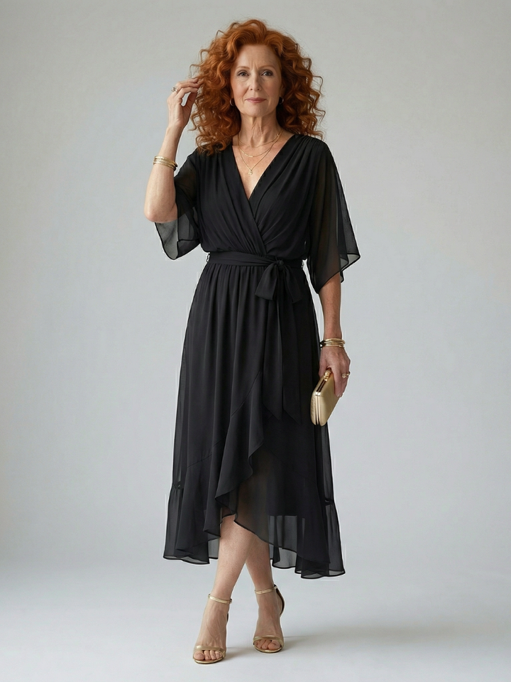 Alanna | Light Drape Midi Dress