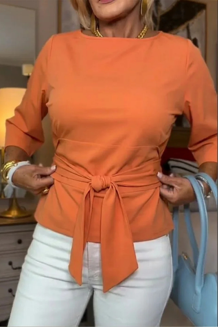 Vivian – Belted Bow Waist Top