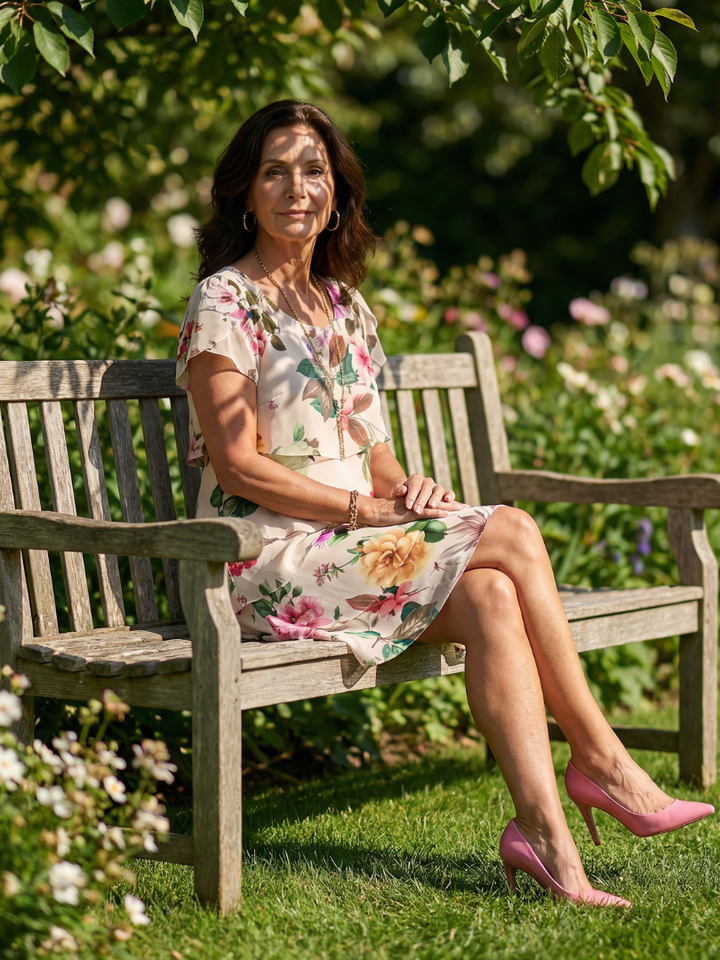 Ava | Refined Petal Knee Length Dress