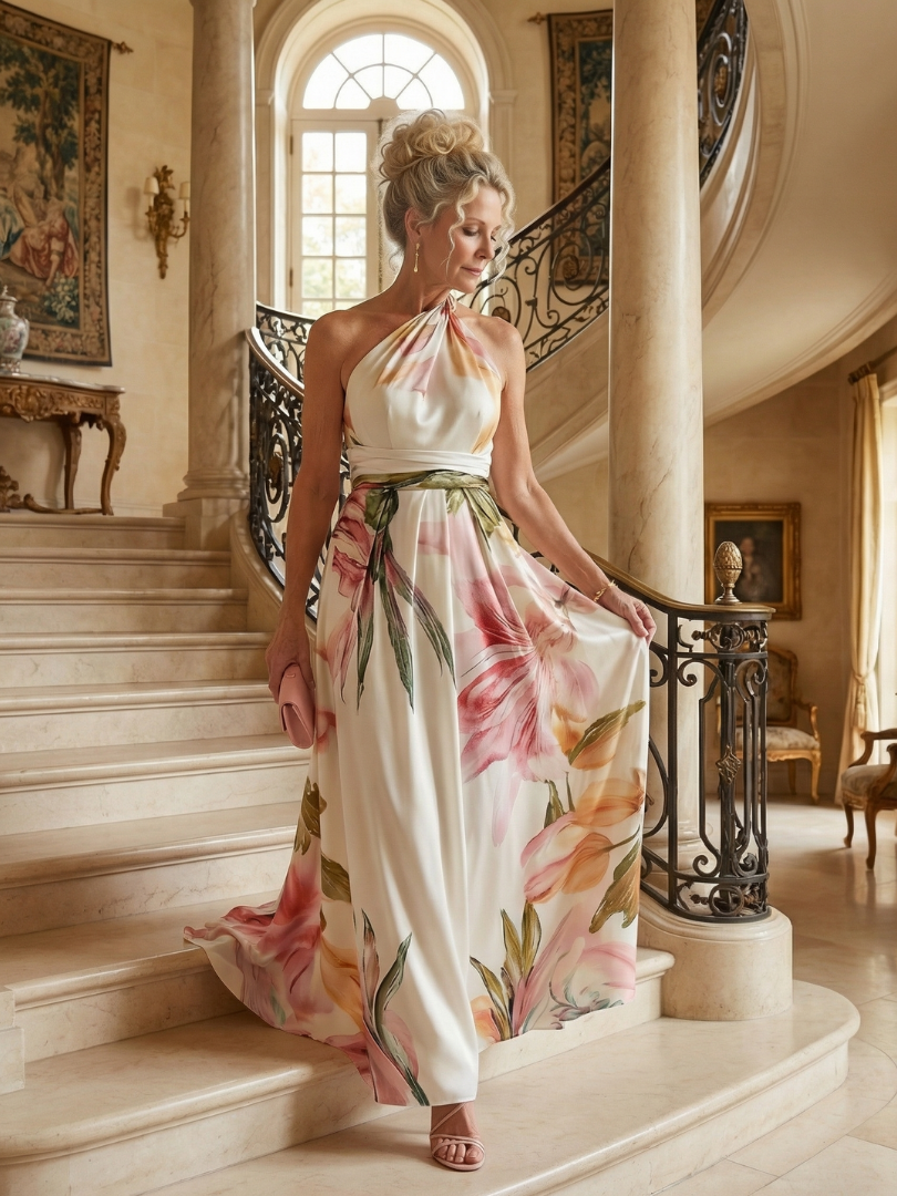 Amelia | Light Floral Maxi Dress