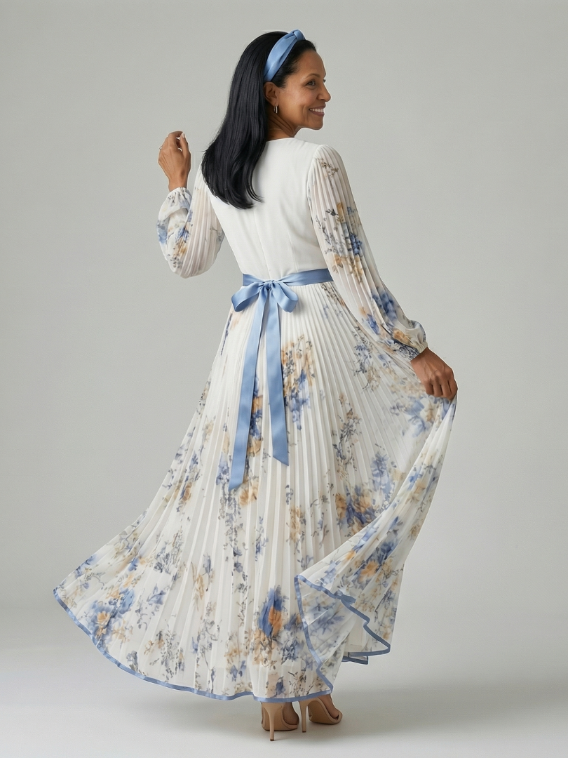 Antonella | Pleated Wrap Midi Dress