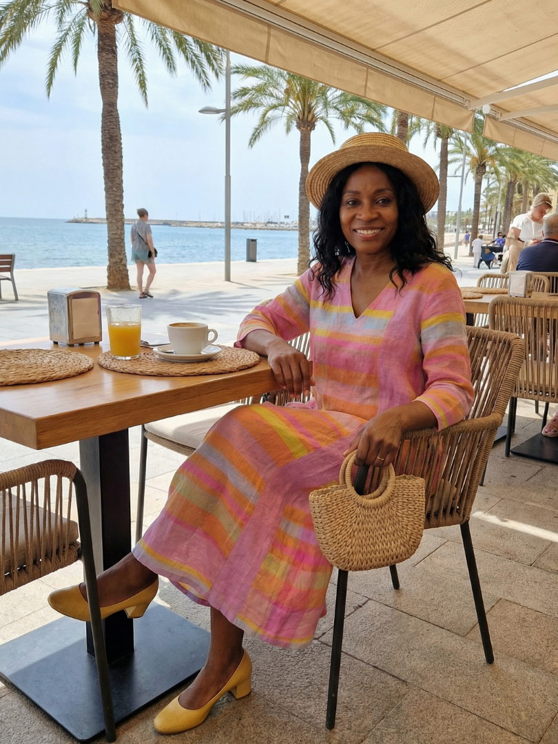 Sybella | Easy Drape Stripe Midi Dress