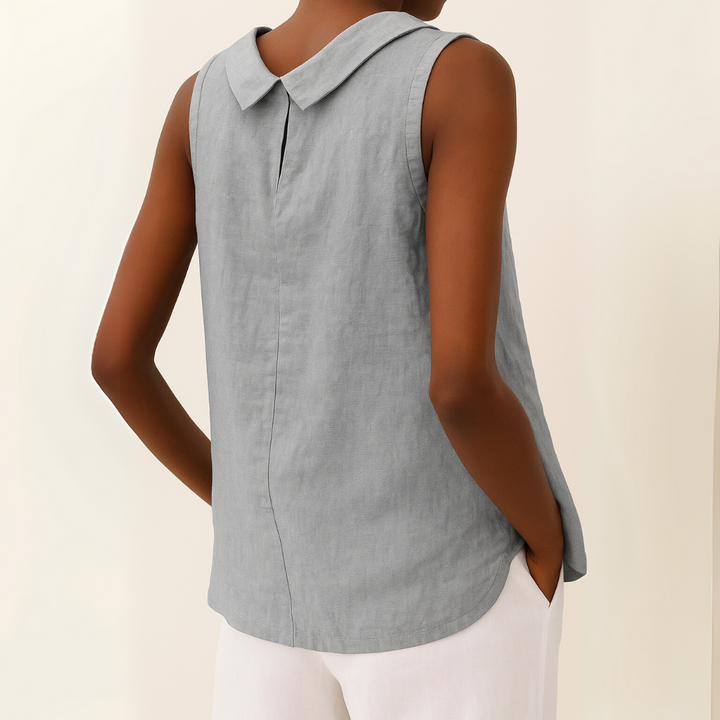 Hunter | Sleeveless Roll Collar Top