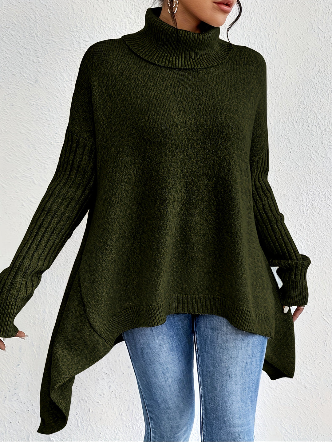 Karen – Oversized Turtleneck Knit Sweater