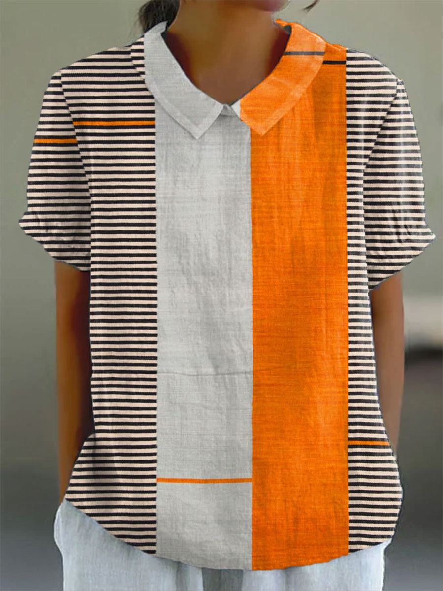Salma | Color Block Striped Shirt