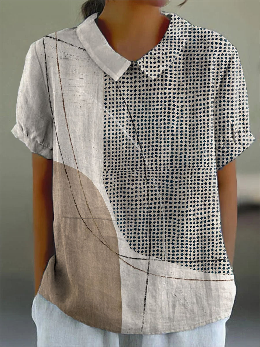 Violet | Shirt with Abstract Dots and Lines