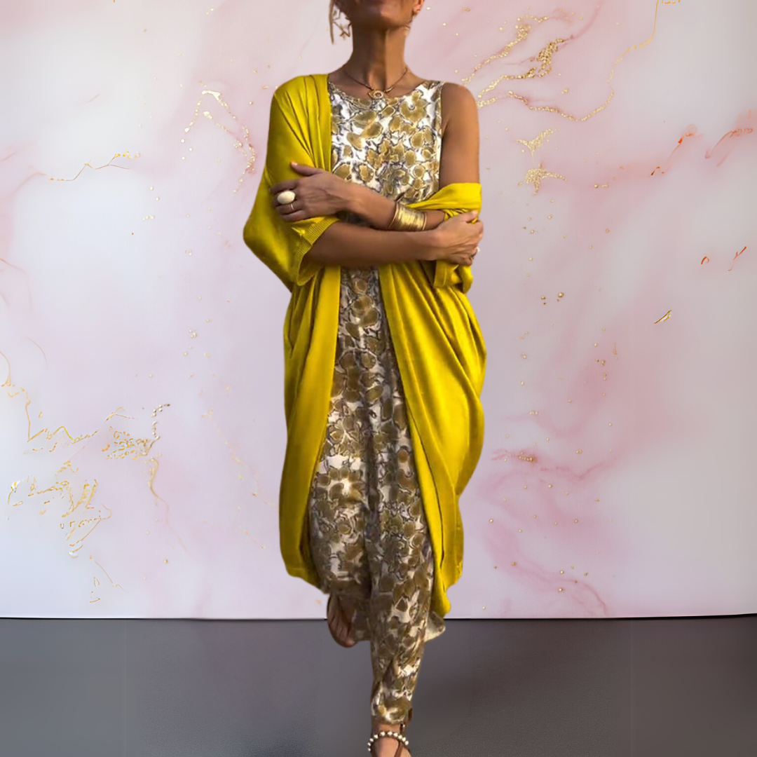 Halle | Elegant Dress with Cardigan