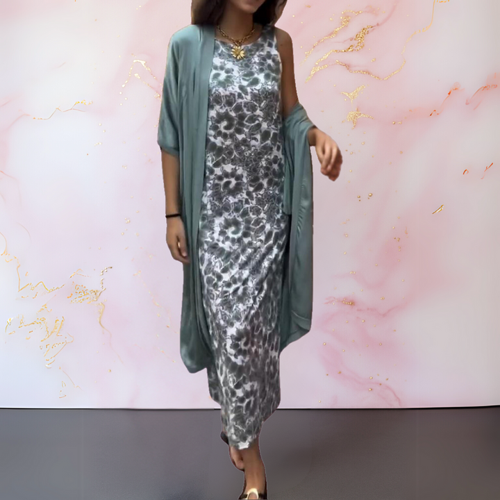 Halle | Elegant Dress with Cardigan