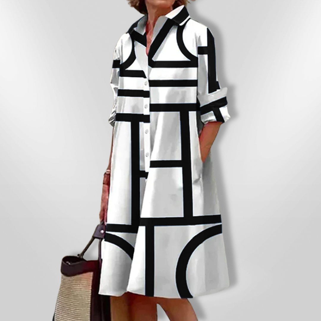 Maia | Geometric Midi Dress