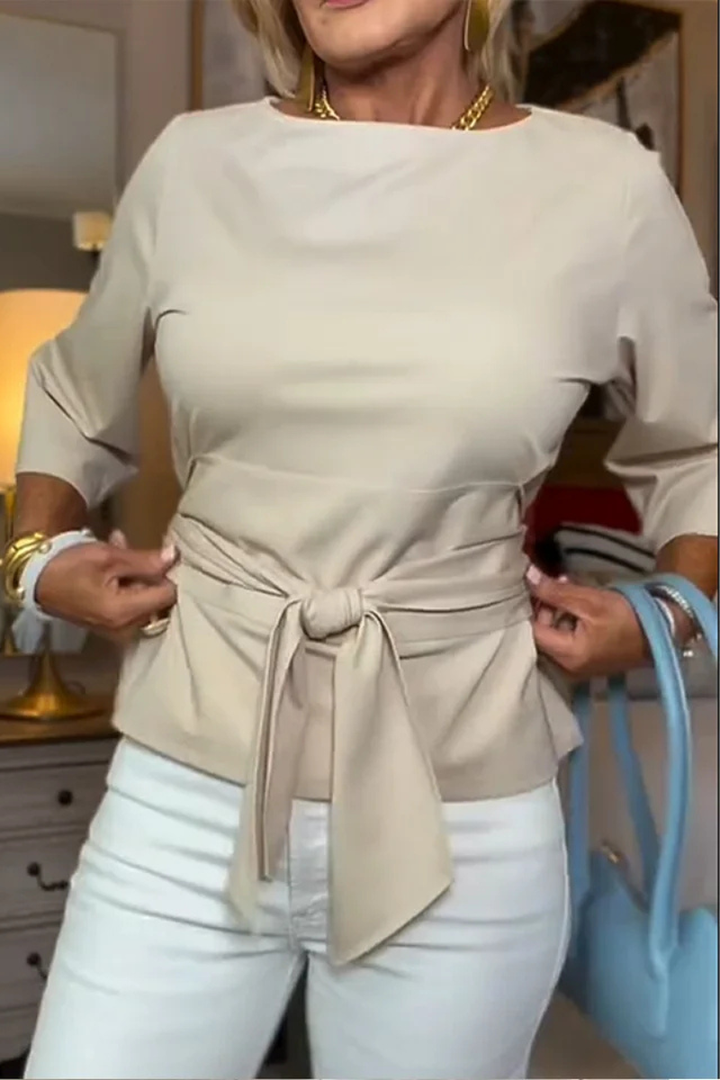 Vivian – Belted Bow Waist Top
