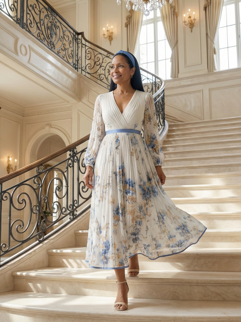 Antonella | Pleated Wrap Midi Dress