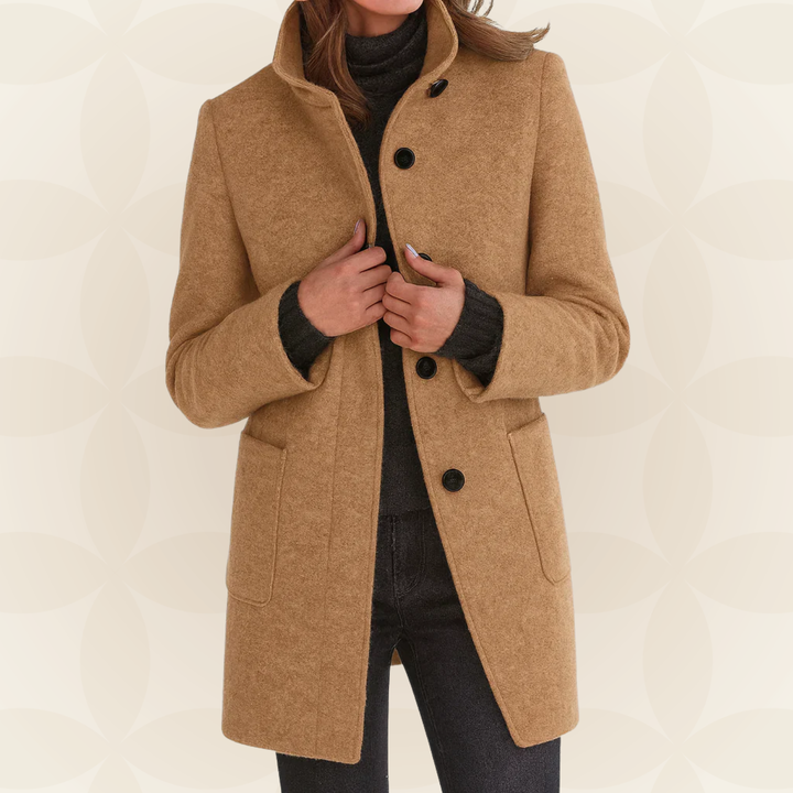 Anna – Classic High-Collar Structured Coat