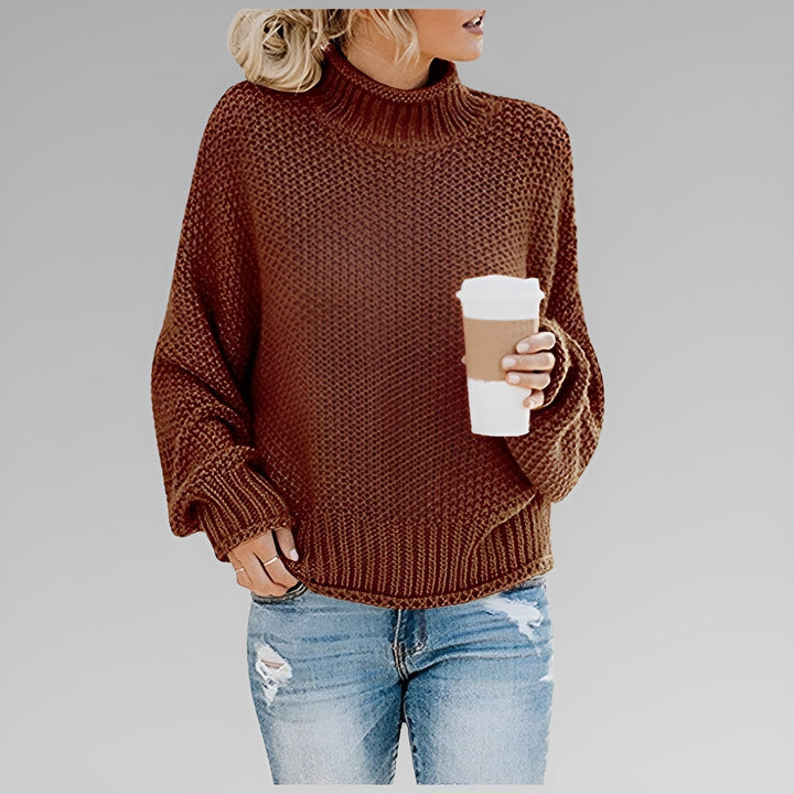 Wanda – Relaxed Mock Neck Knit Sweater