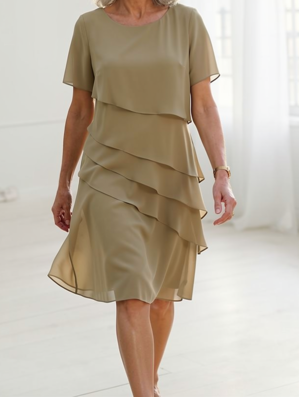 Elyssa | Elegant Comfort Ruffle Dress