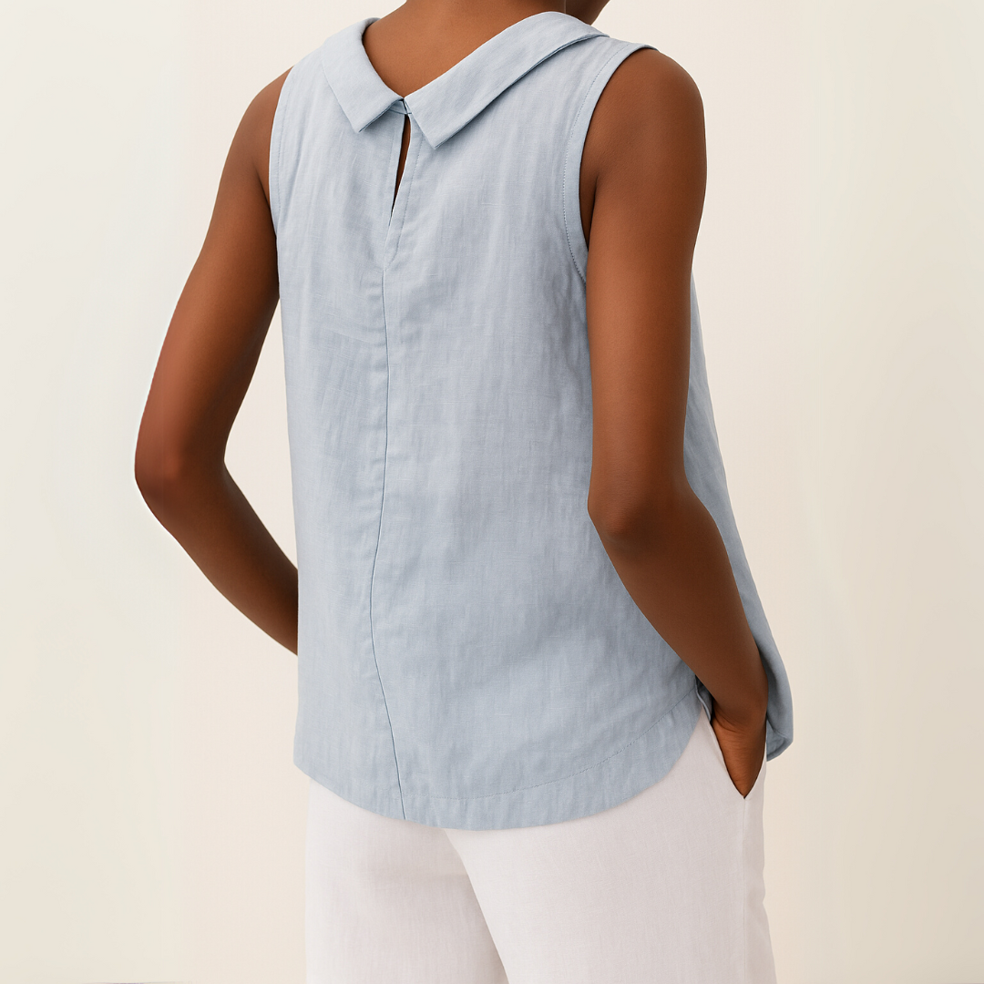 Hunter | Sleeveless Roll Collar Top