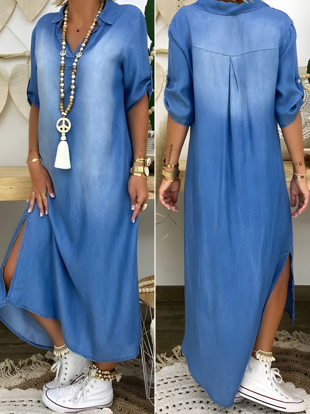 Goldie | Chic Denim Maxi Dress
