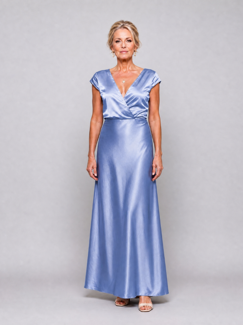 Hazel | Cap Sleeve Wrap Maxi Dress