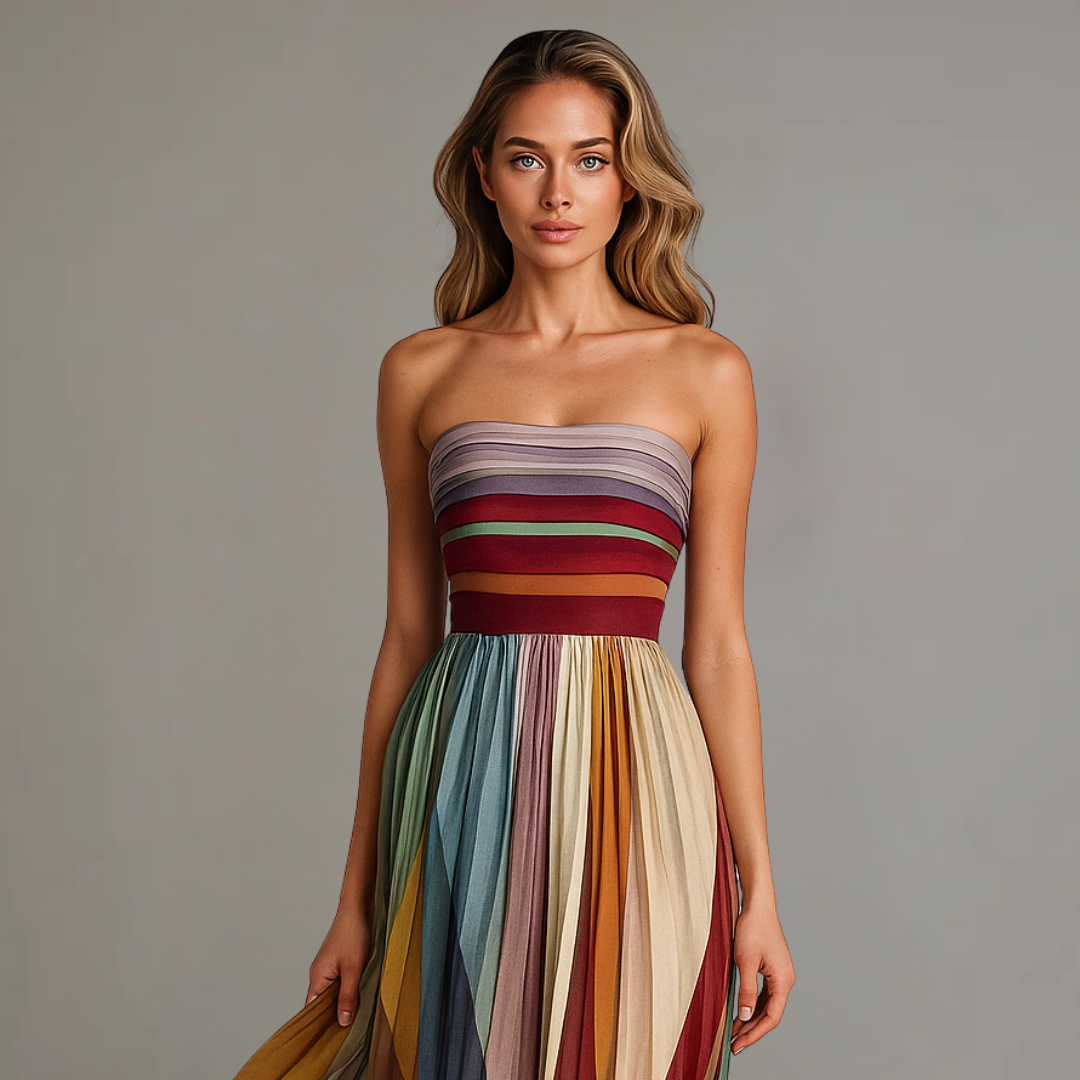 Avery | Strapless Pleated Maxi