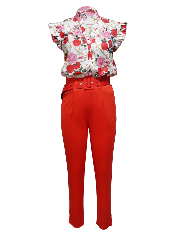 Lucinda | Elegant Set with Ruffled Sleeves