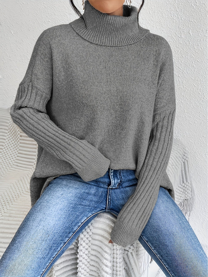 Karen – Oversized Turtleneck Knit Sweater