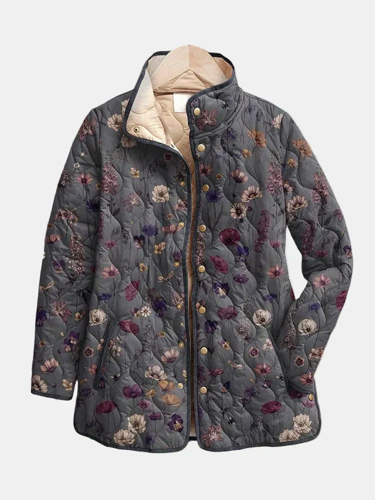 Samia | Vintage Floral Print Quilted Jacket