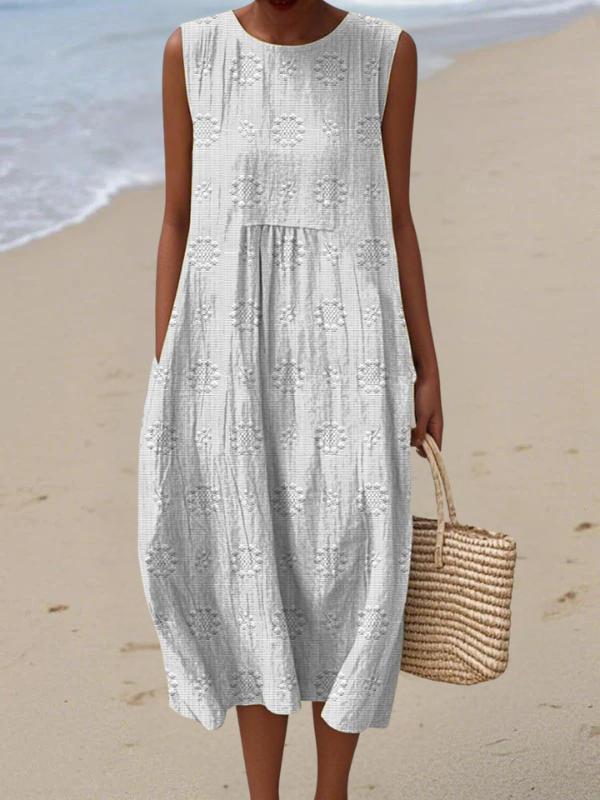 Chantal | Embroidered Midi Dress