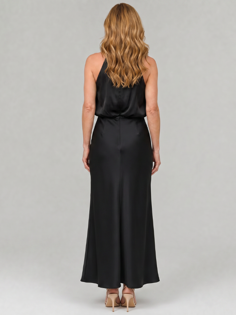 Natalie | Draped Neck Midi Dress