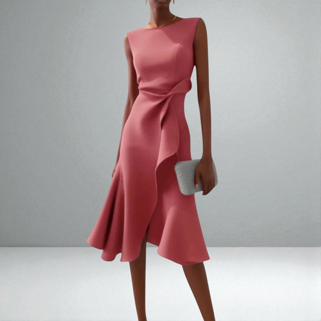 Therese | Elegant Draped Midi Dress