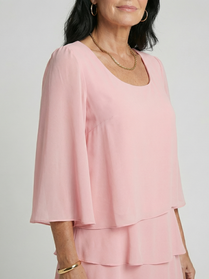 Harper | Layered Flare Sleeve Knee Length Dress