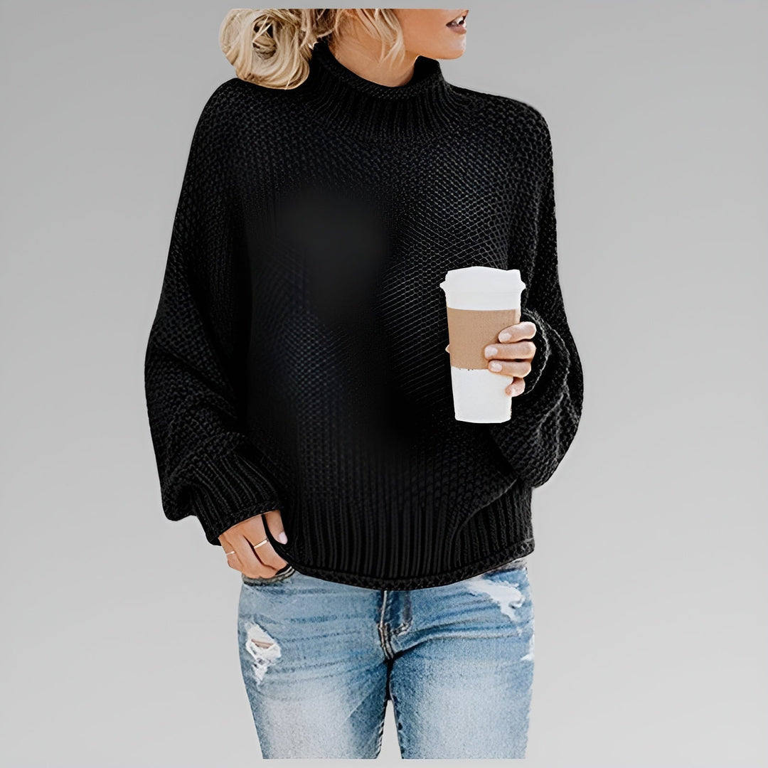 Wanda – Relaxed Mock Neck Knit Sweater