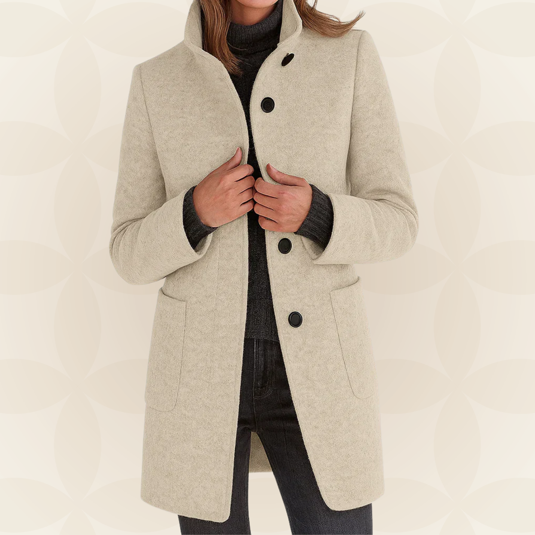 Anna – Classic High-Collar Structured Coat