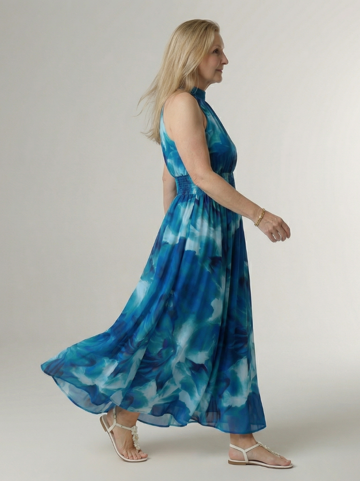 Jayla | Gathered Halter Midi Dress