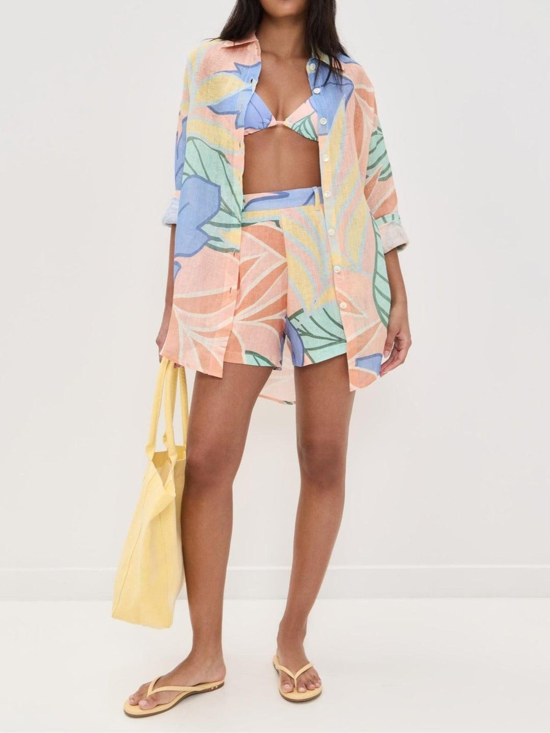 Jaelynn | Tropical Leaf Printed Short Set