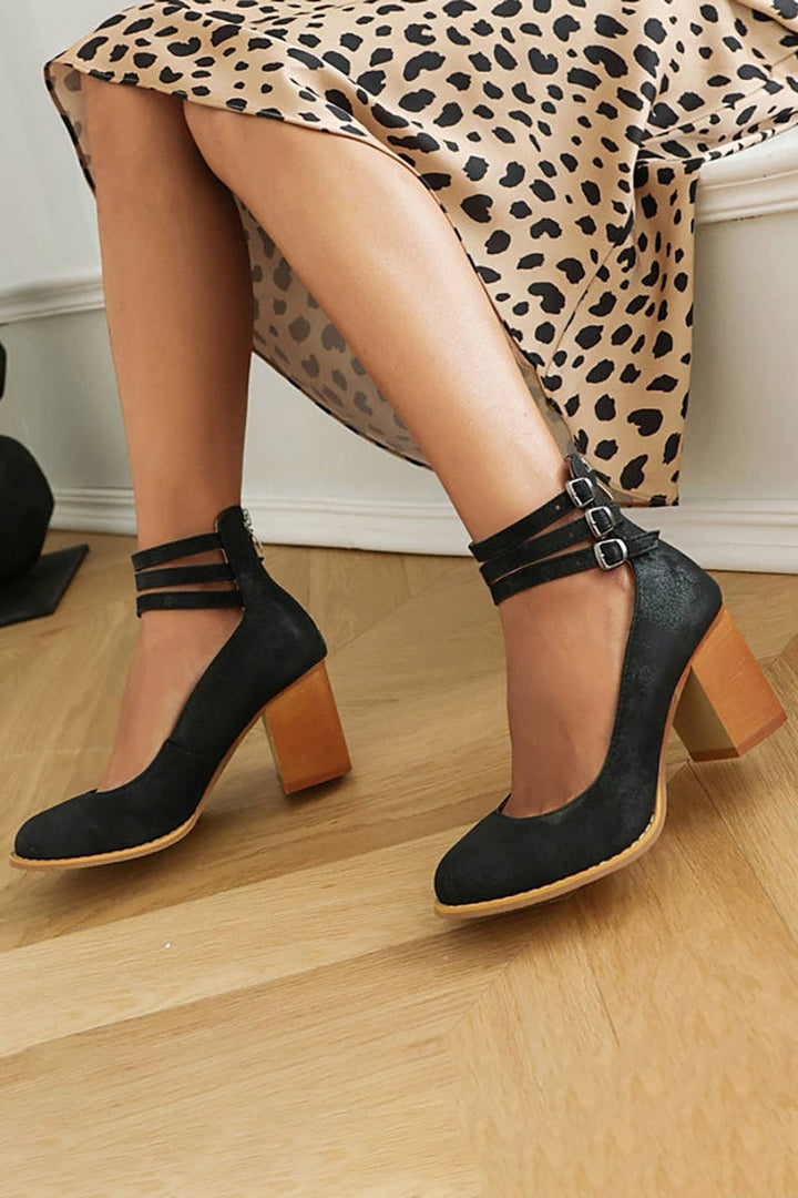 Kallie | Triple Buckle Heels