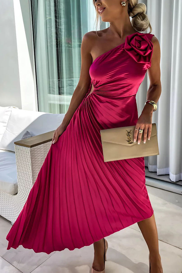 Lavinia | Elegant Floral One-Shoulder Maxi Dress