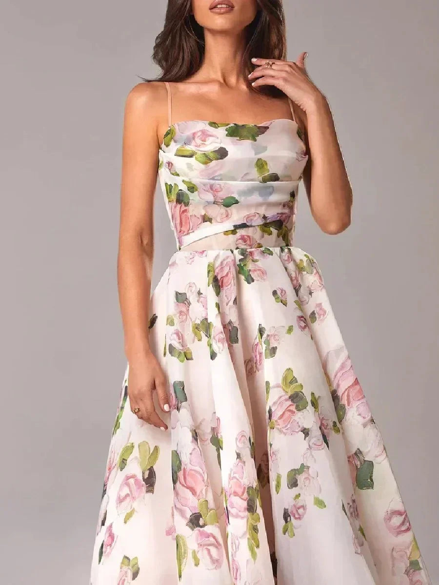 Karlee | Elegant Printed Strapless Dress