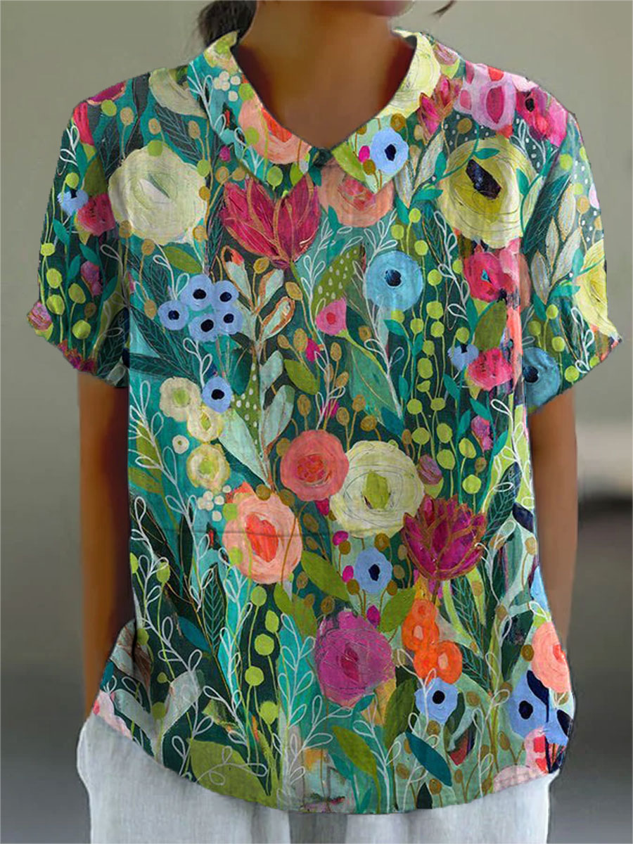 Alayna | Watercolor Floral Shirt