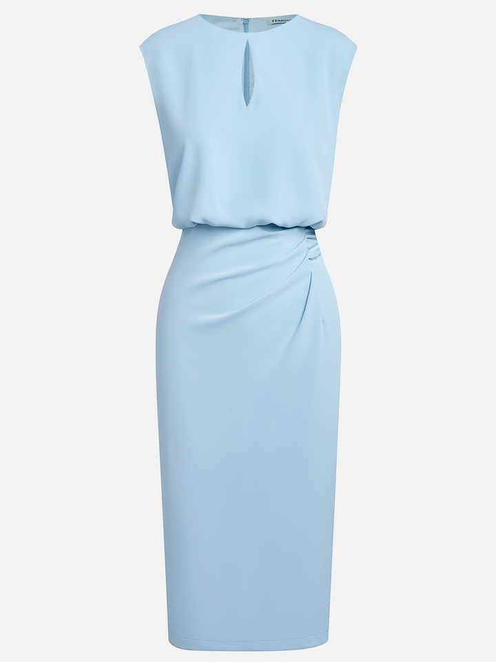 Jayda | Midi Dress with Side Draping and Sophisticated Charm
