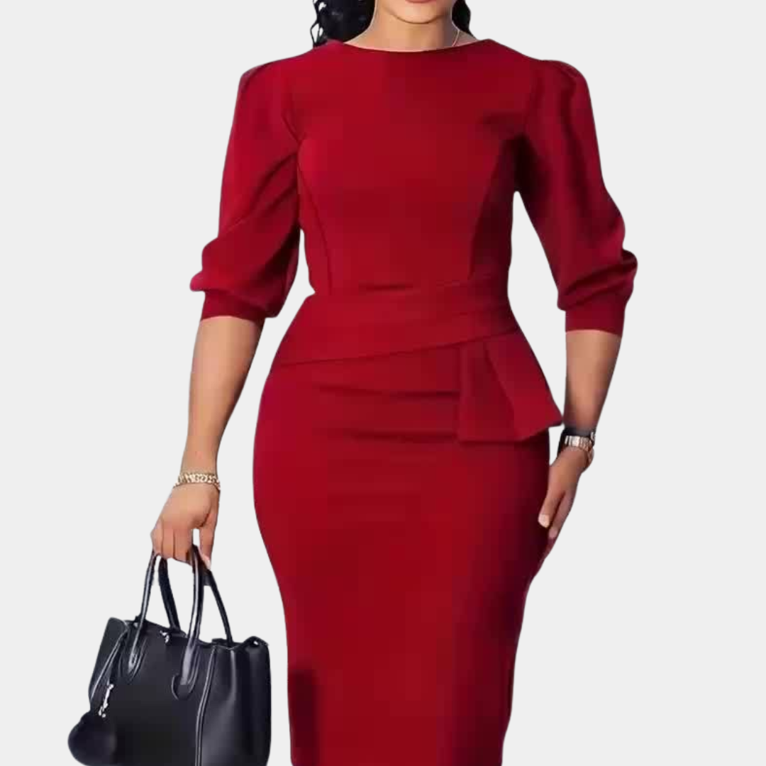 Jasmin | Refined Ruffle Midi Dress