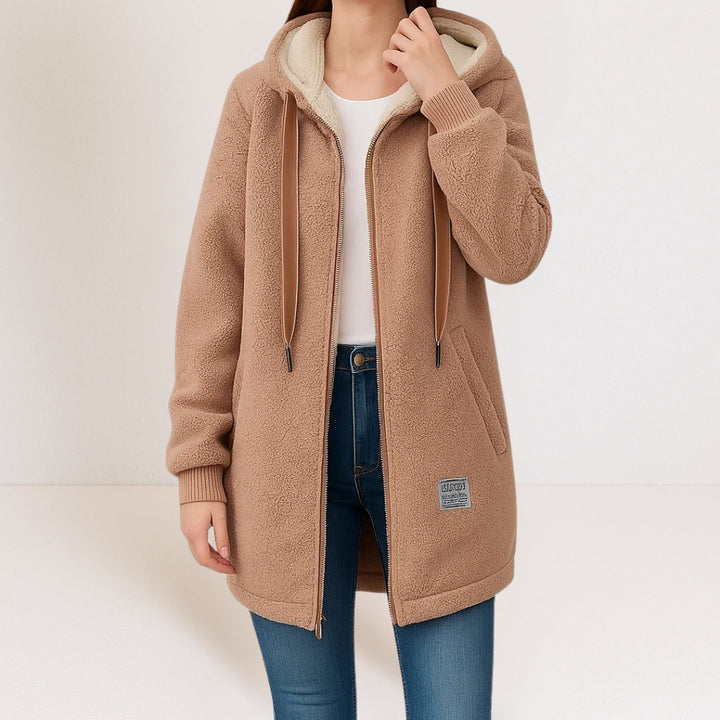Juliette – Longline Hooded Sherpa Coat