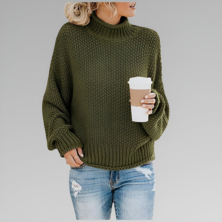 Wanda – Relaxed Mock Neck Knit Sweater