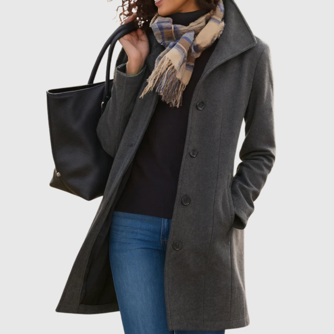 Delilah – Classic Tailored Button-Front Coat