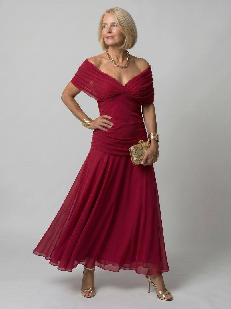 Ava | Off-Shoulder Flow Midi Dress