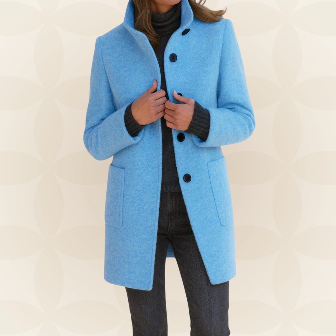 Anna – Classic High-Collar Structured Coat