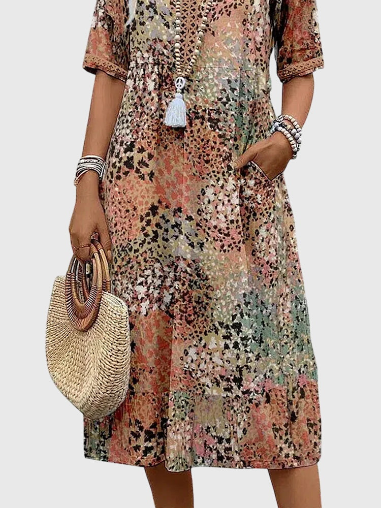 Rikkie | Elegant Floral Midi Dress
