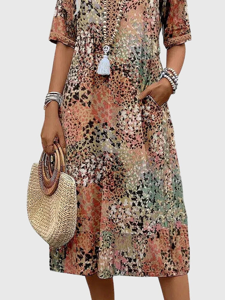Rikkie | Elegant Floral Midi Dress